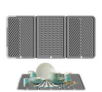 Moreeulsi Tappetino scolapiatti in silicone, pieghevole, 55,9 x 28,9 cm, protezione resistente al calore per cottura, preparazione di alimenti, bevande, e post