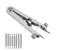 MoreJieka - Set di pinze per orologio con 8 punte resistenti, 6825 a molla, strumento per pinzette, per rimuovere e sostituire i perni a molla, Argento, Medium,