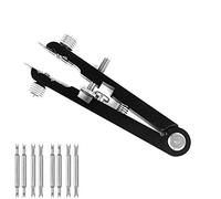 MoreJieka - Set di pinze per orologio con 8 punte resistenti, 6825 a molla, strumento per pinzette, per rimuovere e sostituire i perni a molla, Nero , Medium,