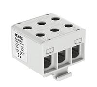 Morek 4382 - Blocco di distribuzione per Al/Cu, 6 x 1,5-50 mm2, 3 poli, 1000 V AC/DC, morsetto isolato OTL 50-3 x MAA1350A10 Morek 4382