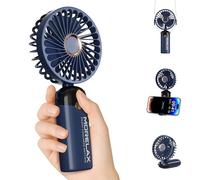 Morelax Ventilatore a Mano,Mini Ventilatore Portatile,4000mAh Ricaricabile,Piccolo Ventilatore Tascabile Con 6 Livelli di Velocità,Ventilatore USB Pieghevole a 90° per Casa,Ufficio,Scuola,Esterno,Blu