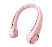 Morelax Ventilatore da Collo Portatile, Design Moderno, 360° Flusso d'Aria, 3 Velocità Regolabili, Silenzioso, Batteria USB 4000mAh, Leggero e Compatto, Ideale per Viaggi, Escursioni e Casa, Rosa