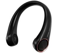 Morelax Ventilatore da Collo Portatile, Design Moderno, 360° Flusso d'Aria, 3 Velocità Regolabili, Silenzioso, Batteria USB 4000mAh, Leggero e Compatto, Ideale per Viaggi, Escursioni e Casa, Nero
