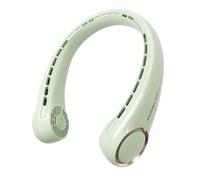Morelax Ventilatore da Collo Portatile, Design Senza Lama, 3 Velocità Regolabili, Funzionamento Silenzioso, Batteria USB 4000mAh, Ideale per Ufficio, Viaggi e Sport, Verde