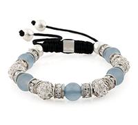 Morella Bracciale Donna con Perle e zirconi Strass Regolabile aregento - Grigio