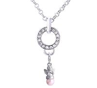 Morella Collana Acciaio Inox 70 cm e ciondoli Angelo Custode in Sacchetto di Velluto