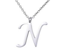 Morella Collana da Donna in Acciaio Inox Argento con Ciondolo Lettera
