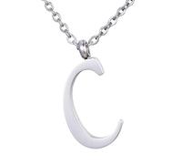 Morella Collana da Donna in Acciaio Inox Argento con Ciondolo Lettera C