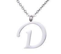 Morella Collana da Donna in Acciaio Inox Argento con Ciondolo Lettera D