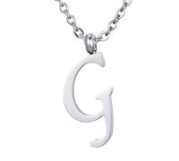 Morella Collana da Donna in Acciaio Inox Argento con Ciondolo Lettera G