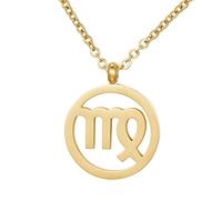 Morella collana da donna in acciaio inox oro con ciondolo segno zodiacale in sacchetto di velluto