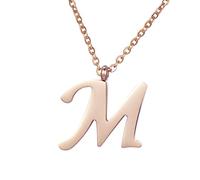 Morella Collana da Donna in Acciaio Inox Oro Rosa con Ciondolo Lettera