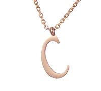 Morella Collana da Donna in Acciaio Inox Oro Rosa con Ciondolo Lettera