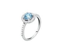 Morellato Anello da donna, collezione TESORI in argento 925, zirconi, acquamarina con zirconi - SAIW97, Argento 925 riciclato