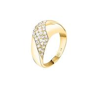Morellato Anello Donna in Acciaio, Cristalli, Collezione DESIGN, Chunky, Onda, Pavé