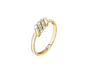 Morellato Anello Donna in Acciaio, Cristalli, PVD Oro Giallo, Collezione Torchon