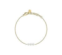 Morellato Bracciale Donna in Argento 925‰, Placcatura Oro Giallo 18K, Collezione Perle Contemporary, Perle - SAWM05
