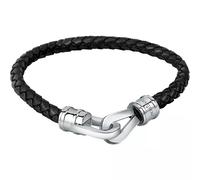Morellato Bracciale In Pelle Nera Per Uomo Moody Sqh42 19,5 cm - Bracciale