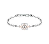 Morellato Bracciale Uomo in Acciaio Inossidabile, Pietra Pavè, IP Oro Rosa, Collezione Versilia, Rosa dei Venti - SAHB15