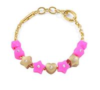 BRACCIALE DONNA MORELLATO COLOURS,9 CHARMS CUORI FUCSIA,STELLE ORO,JEWEL,SABZ341