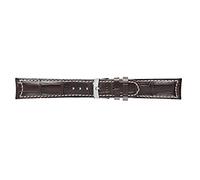 Morellato GUTTUSO Cinturino in pelle goffrata alligatore nero, marrone, 18mm, cinghia