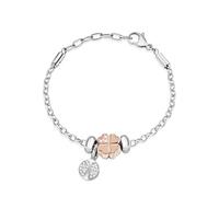Bracciale Donna Acciaio Drops con quadrifoglio Oro rosa Morellato SCZ724