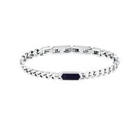 Morellato Terra Bracciale da Uomo Catena | Acciaio, color nero, silver, Occhio di Tigre Blu, Misura 18.5 + 3 cm, SBKA06