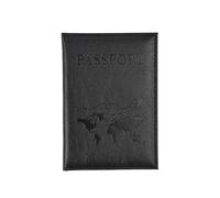 MORENTSU Custodia per carte di credito in pelle PU, semplice, alla moda, per passaporto, in tutto il mondo, sottile, sottile, per passaporto, portafogli, regalo, Nero , taglia unica