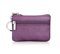 MORENTSU Moda Donne Del Cuoio Del Raccoglitore Frizione Uno/Due Zip Femminile Breve Piccola Borsa Della Moneta Design Morbido Mini, 1 Zip-viola, Taglia unica