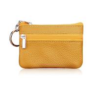 MORENTSU Moda Donne Del Cuoio Del Raccoglitore Frizione Uno/Due Zip Femminile Breve Piccola Borsa Della Moneta Design Morbido Mini, 1 Zip-giallo, Taglia unica