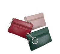 MORENTSU Portafoglio da donna in pelle portamonete porta carte di credito singola doppia tasca con cerniera borsa da donna multi-carta moda nero portafoglio con cerniera, Colore casuale, 1 pezzo, 2PCS