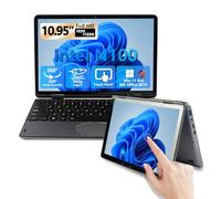 MOREPC Notebook 2 in 1 touchscreen da 10,95 pollici, con design a 360° Portatile leggero con processore N100 / Schermo IPS 1920x1200 16GB RAM DDR4 / Tastiera retroilluminata (Grigio, 16+512GB)