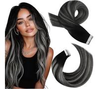 Moresoo Extension adesive in capelli veri Remy, invisibili, senza cuciture, 45 cm, lisce