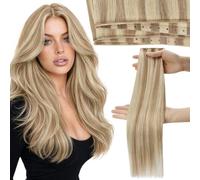 Moresoo Extension Capelli Umani Trama a Farfalla #P16/22 Biondo 50g 55cm | Fusione Delicata, Integrazione Discreta, Volume Progressivo, Facile Manutenzione, Fissaggio Delicato