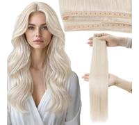 Moresoo Extension Capelli Veri Tessitura Butterfly Biondo #60A 50g 45cm | Volume Progressivo, Morbidezza Seta, Fissaggio Delicato, Stile Dinamico, Acconciatura Di Tendenza