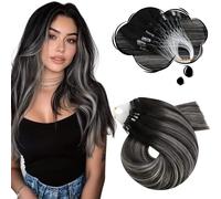 Moresoo Extension Microring Capelli Veri #1B/S/1B 40cm 50g 50 Ciocche | Riflessi Luminosi, Integrazione Perfetta, Look Estivo, Chioma Chiara, Tocco Delicato, Splendore Solare, Incanto