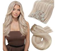 Moresoo Full Head Clip in Human Hair Extension Veri Remy Naturali Extensions Cenere Bruno #18 Con Bionda #613 Capelli Clip 18 Pollice 7pcs/100g