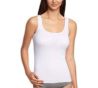 Moretta Canottiera Donna Spalla Larga in 100% Cotone makò con Bordino in Raso Lucido (XXL), Bianco