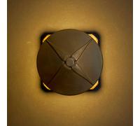 Moretti Luce Applique a LED Aura Disk, profondità 12,5 cm, ottone anticato, IP65 Moretti Luce