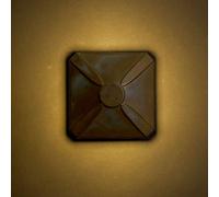 Moretti Luce Applique a LED Aura Frame, sporgenza 12 cm, ottone anticato, IP65 Moretti Luce