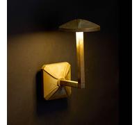 Moretti Luce Applique da esterni LED Aura Disk, altezza 24 cm, ottone anticato Moretti Luce