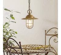 Moretti Luce Lampada a sospensione Bruno per esterni, ottone antico Moretti Luce