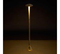 Moretti Luce Lampione a LED Aura Disk, altezza 80 cm, ottone anticato, IP65 Moretti Luce