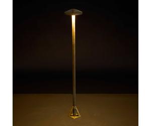 Moretti Luce Lampione a LED Aura Disk, altezza 80 cm, ottone anticato, IP65 Moretti Luce