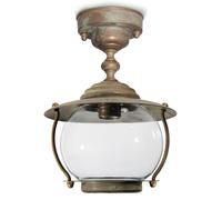 Moretti Luce Olivia plafoniera da esterno, IP44, ottone, vetro Moretti Luce