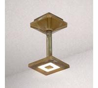 Moretti Luce Plafoniera LED da esterno Aura Frame, altezza 20 cm, ottone anticato Moretti Luce