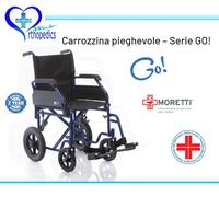 Carrozzina pieghevole da transito. Sedia a rotelle per disabili e anziani