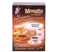 MORETTO preparato in polvere per cioccolata calda in tazza - gusto CIOCCOLATO e NOCCIOLA - 1 scatola con 12 bustine