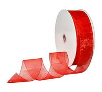 Morex Ribbon 91809/100 - 609 di Nylon Organza, 1 1/2-inch da 91,4 m, Rosso