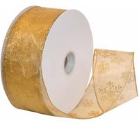Morex Ribbon Snowflake Nastro, Trasparente, Oro
